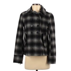 Gap Wool Plaid Coat Black XS